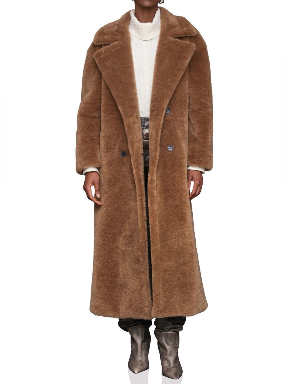 Double Breasted Oversized Faux Fur Maxi Coat size XL
Avec Les Filles